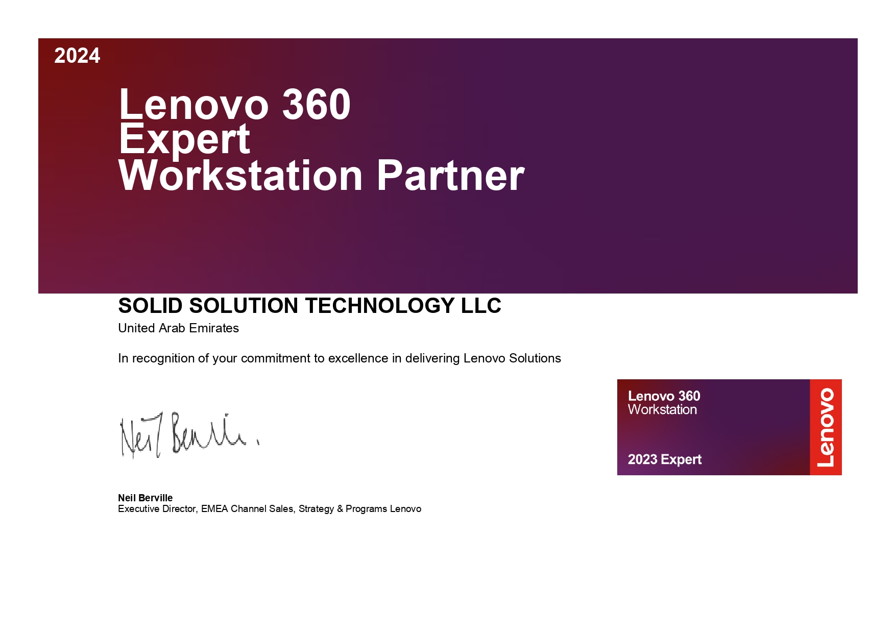 Solid Partner With Lenovo